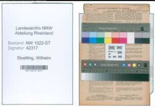Entnazifizierung Wilhelm Stoelting , geb. 23.07.1887 (Postbeamter)