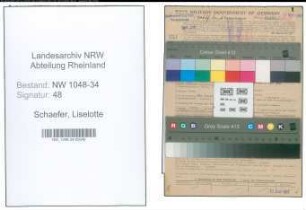 Entnazifizierung Liselotte Schaefer , geb. 26.02.1907 (Verwaltungsbeamtin)