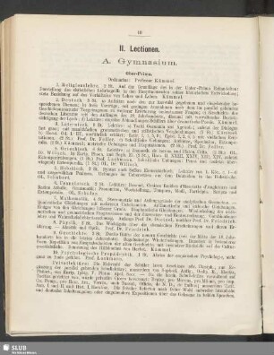 II. Lectionen
