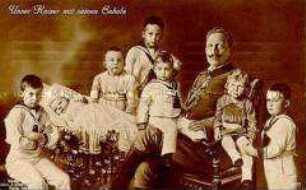 Wilhelm II. mit sieben Enkelkindern
