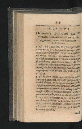 Caput VII. Defendens secundam classem probationum, in subsidium primi argumenti innocentiae Lutheranae adductarum.