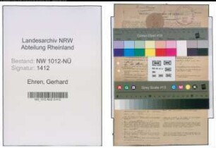 Entnazifizierung Gerhard Ehren , geb. 27.01.1878 (Bahnhofsvorsteher)