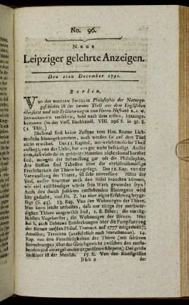 No. 96. Den 2ten December 1791.