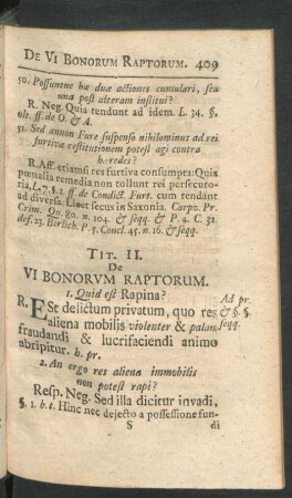 Tit. II. De Vi Bonorum Raptorum