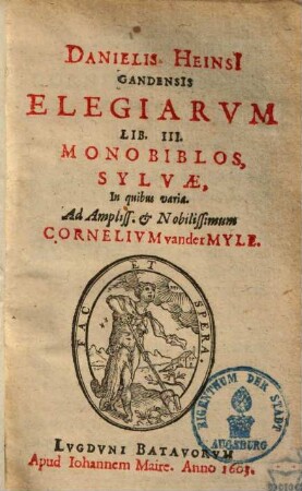 Danielis Heinssii Elegiarum libri III