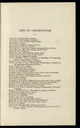List of Contributors.