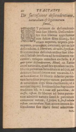 De successione descendentium, naturalium et legitimorum simul.