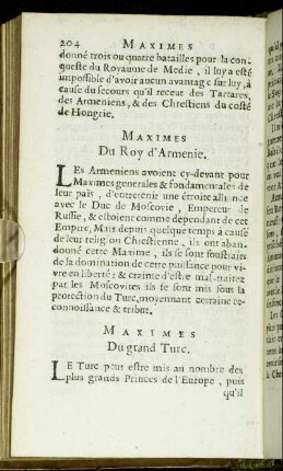 Maximes Du Roy d'Armenie.