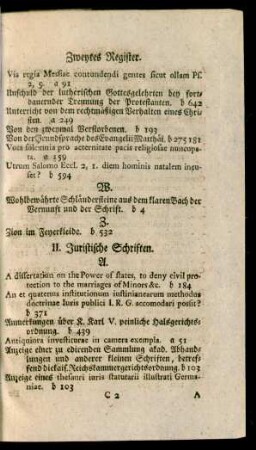 II. Juristische Schriften