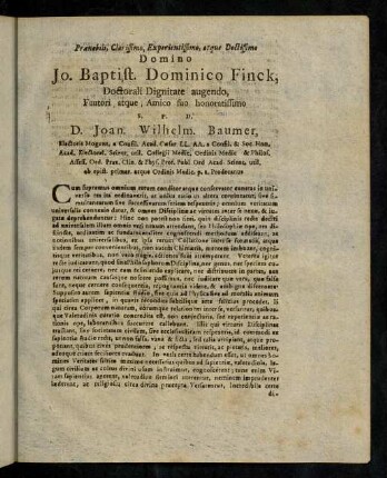 "Jo. Baptist. Dominico Finck,..."