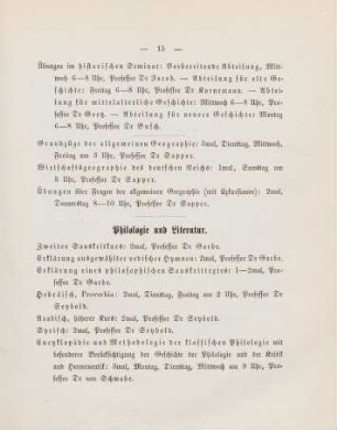 15-17, Philologie und Literatur