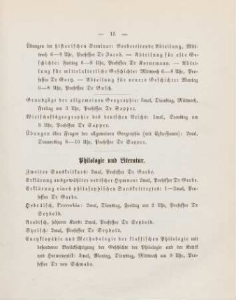 15-17, Philologie und Literatur