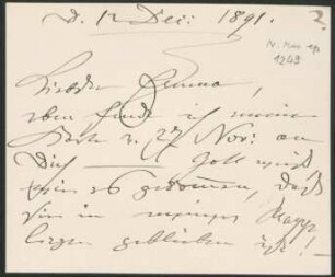 Brief an Emma Preusser : 12.12.1891