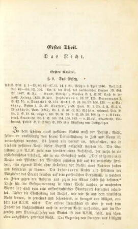 Erster Theil. Das Recht