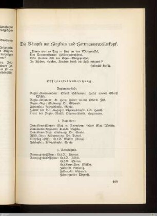 Die Kämpfe um Hirzstein und Hartmannsweilerkopf