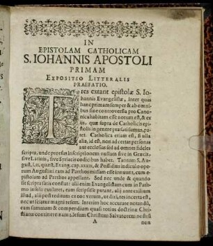 In Epistolam Catholicam S. Iohannis Apostoli Primam [...]