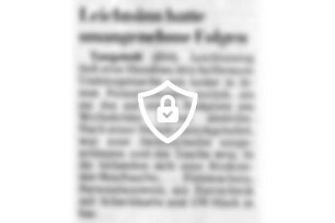 Leichtsinn hatte unangenehme Folgen