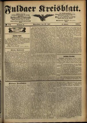 Erste Ausgabe vom Samstag, den 30. Juli 1910.