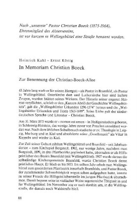 In Memoriam Christian Boeck