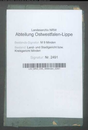 Verzeichnis übersandter Teilungsrezesse.
