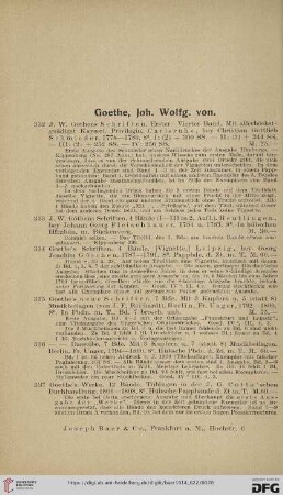 Goethe, Joh. Wolfg. von (Nr. 332 - 1502)