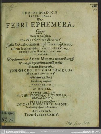 Theses de febri ephemera