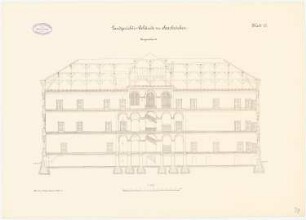 Landgericht, Saarbrücken: Längenschnitt 1:100
