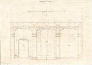 Gärtner, Friedrich von; München, Ludwigstr. 23; Damenstiftsgebäude (Bayer. Verwaltungsgerichtshof) - Querprofil