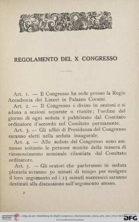 Regolamento del X Congresso
