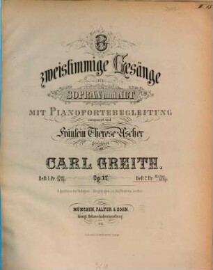 8 zweistimmige Gesänge : für Sopran & Alt mit Pianofortebegl. ; op. 17, 2.