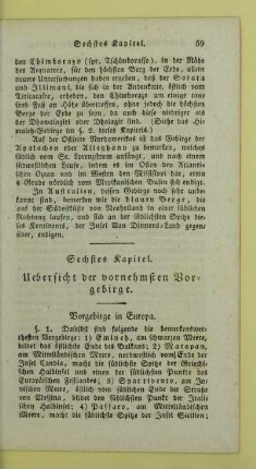 Sechstes Kapitel. Uebersicht der vornehmsten Vorgebirge
