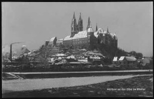 Meißen. Burgberg, Albrechtsburg u. Dom im Winter