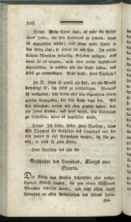 Geschichte des Leonides. Königs von Sparta.