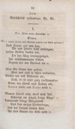 Zum Gedächtniß vollendeter Br. Br.