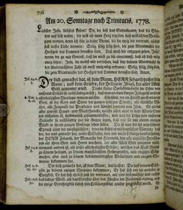 Am 20. Sonntage nach Trinitatis. 1778. - Am 22. Sonntage nach Trinitatis. 1778.