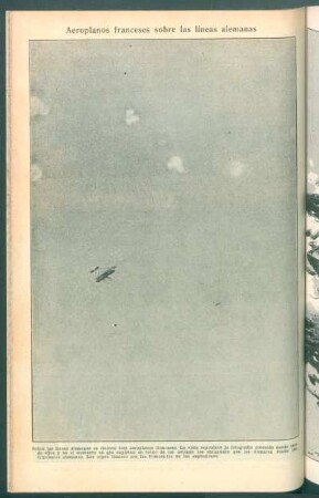 Aeroplanos franceses sobre las líneas alemanas