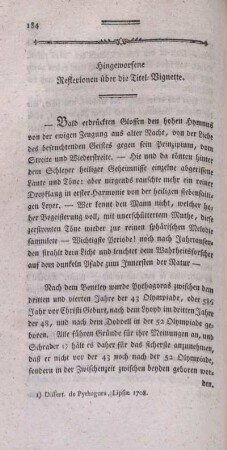 Hingeworfene Reflexionen über die Titel-Vignette.