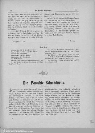 Die Parochie Schmeckwitz