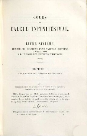 Cours de calcul infinitésimal, 4.