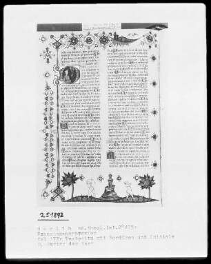 Franziskanisches Brevier — Initiale D, darin der Narr, Folio 173verso