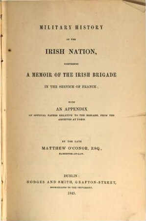 Military History of the Irish nation