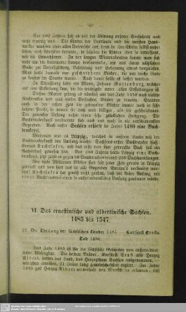 VI. Das ernestinische und albertinische Sachsen. 1485 bis 1547