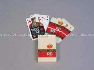 Spielkarten mit Werbeaufdruck für "R6"-Zigaretten