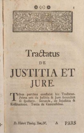 Tractatus De Justitia Et Jure.