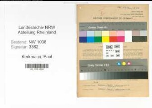 Entnazifizierung Paul Kerkmann , geb. 29.03.1914 (Bahnbeamter)
