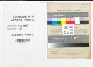 Entnazifizierung Wilhelm Buescher , geb. 05.12.1886 (Wirt)