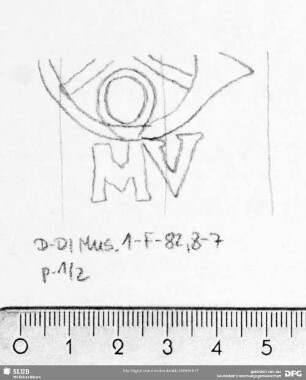 W-Dl-551 Posthorn (gekrönt) + "MV" / Posthorn + "MV"