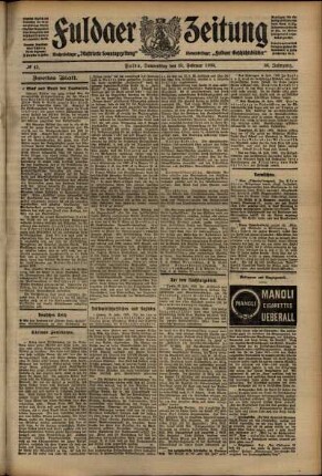Zweite Ausgabe vom Donnerstag, den 25. Februar 1909.