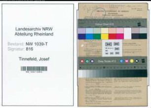 Entnazifizierung Josef Tinnefeld , geb. 26.12.1888 (Lehrer)