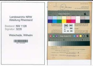 Entnazifizierung Wilhelm Weischede , geb. 05.01.1913 (Polizist)